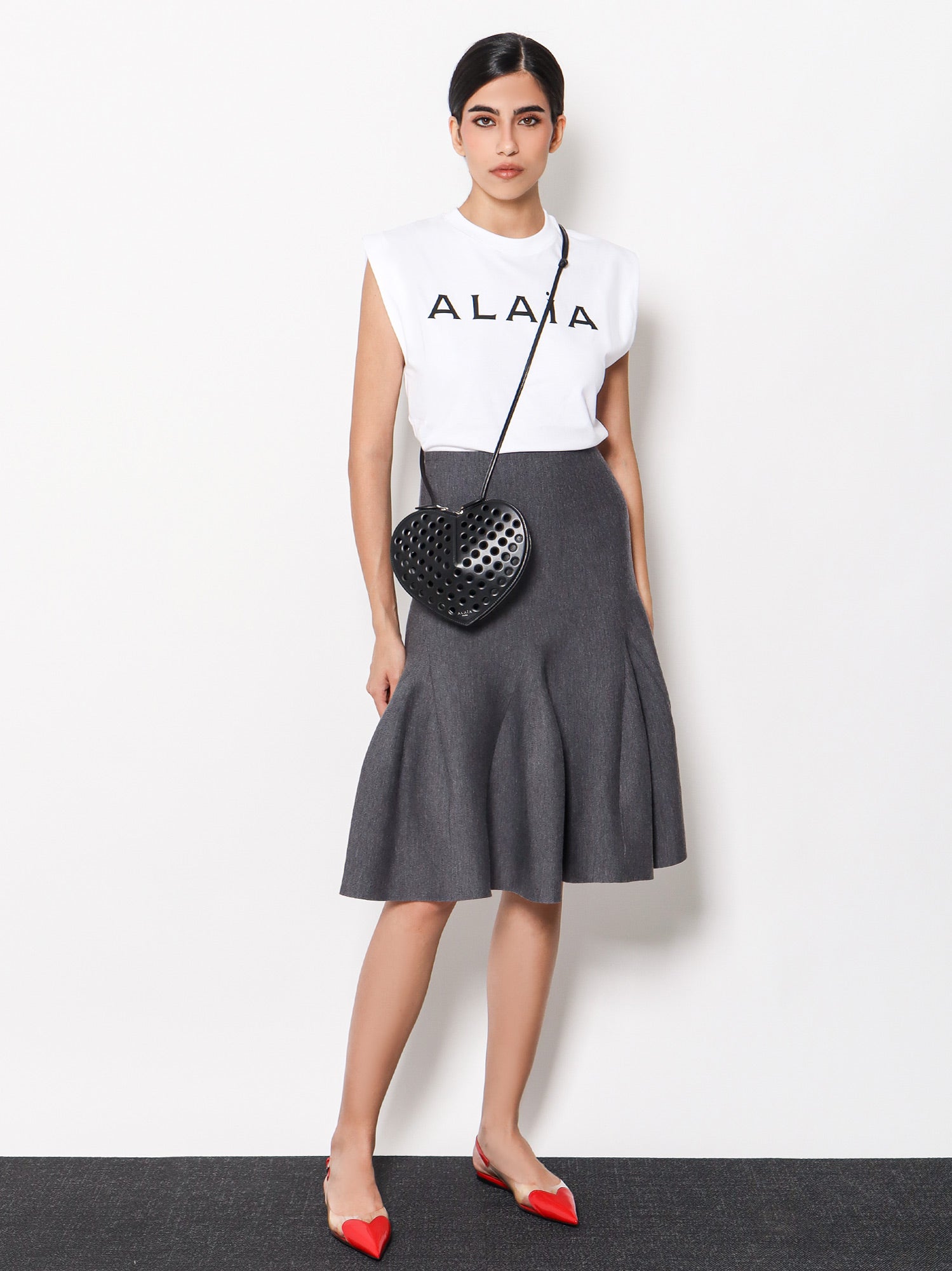 Alaïa Virgin wool blend skirt, view 2