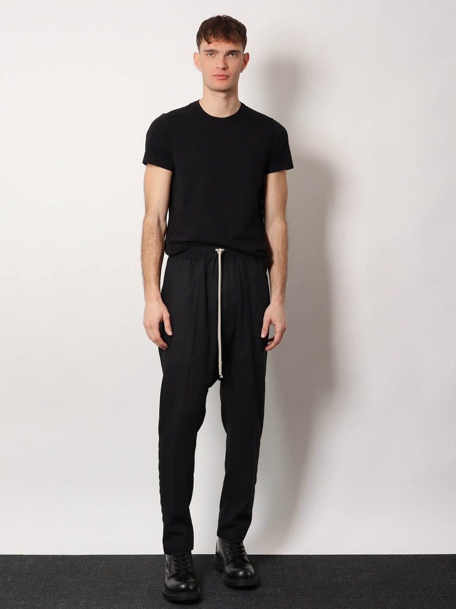 Rick Owens Drawstring Long certified virgin wool trousers, view 2