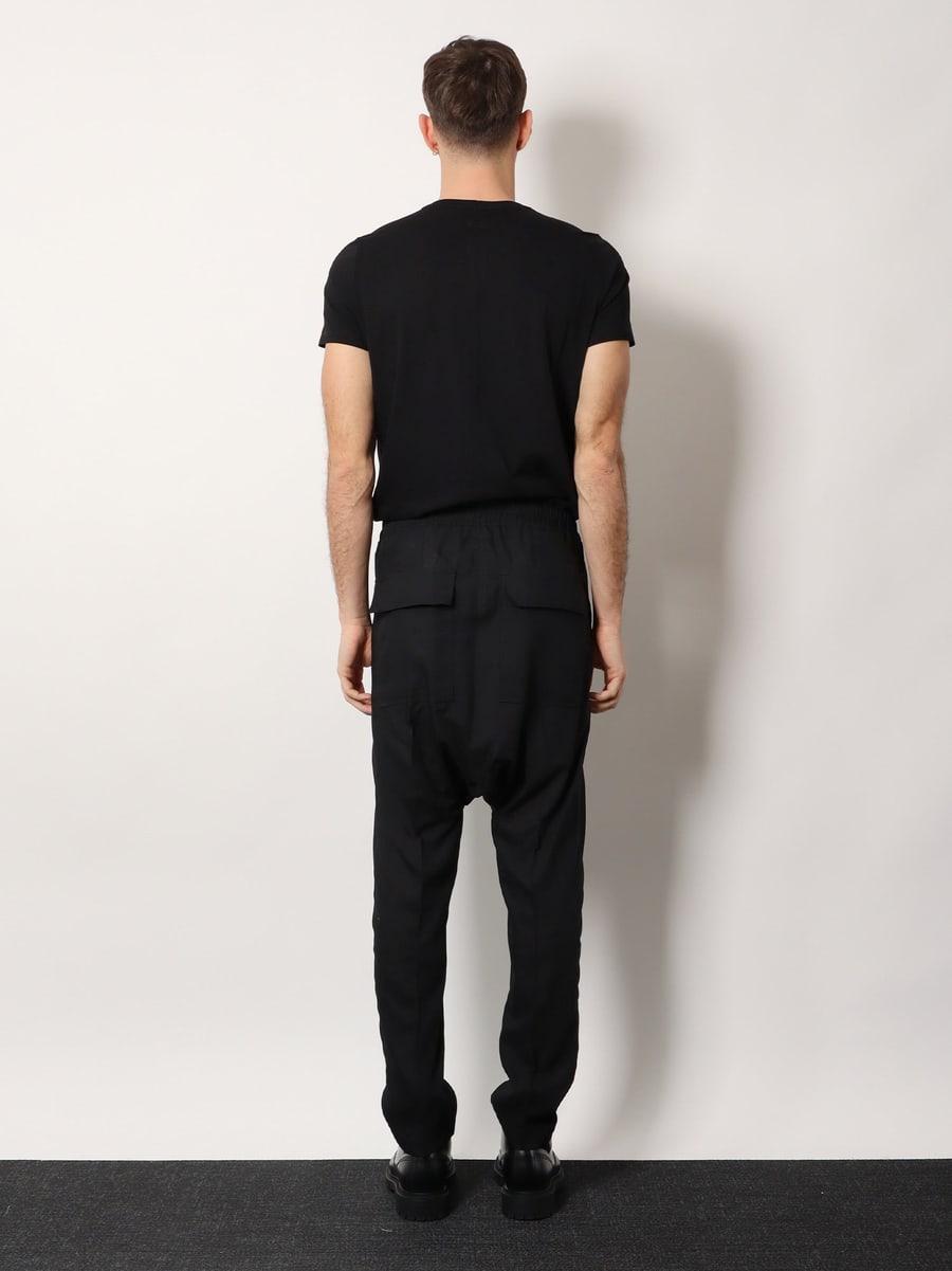 Rick Owens Drawstring Long certified virgin wool trousers, view 3