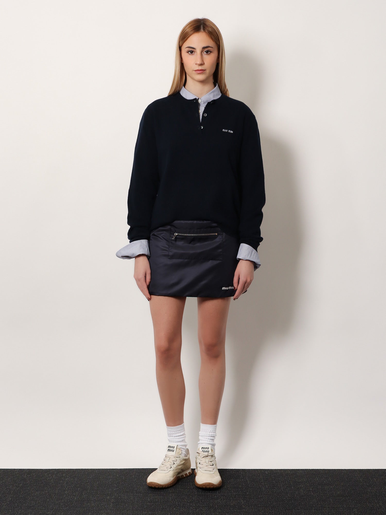Miu Miu Pin check cotton shirt, view 2