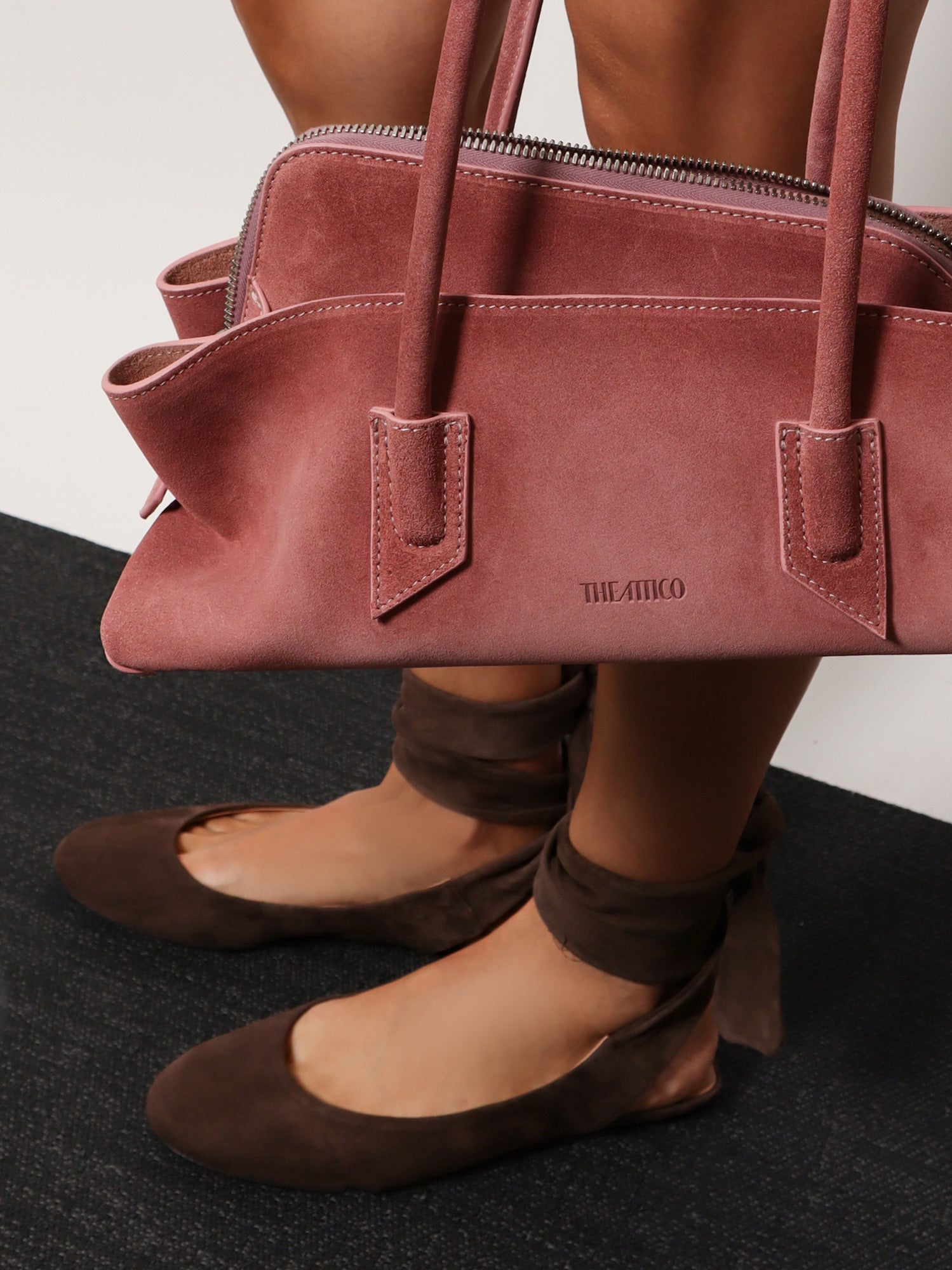 The Attico Cloe suede ballerinas, view 2