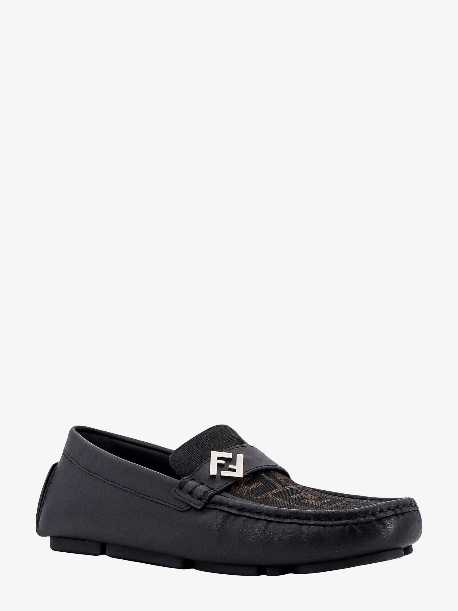 Fendi Leather and canvas loafers, view 2