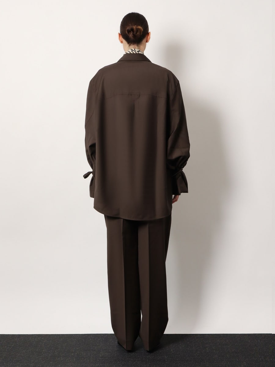 Toteme Tie-Cuff wool shirt, view 3