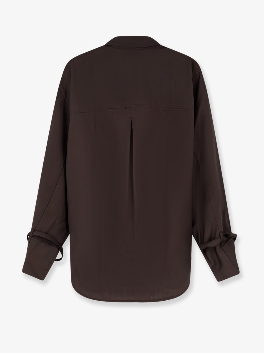 Toteme Tie-Cuff wool shirt, view 4