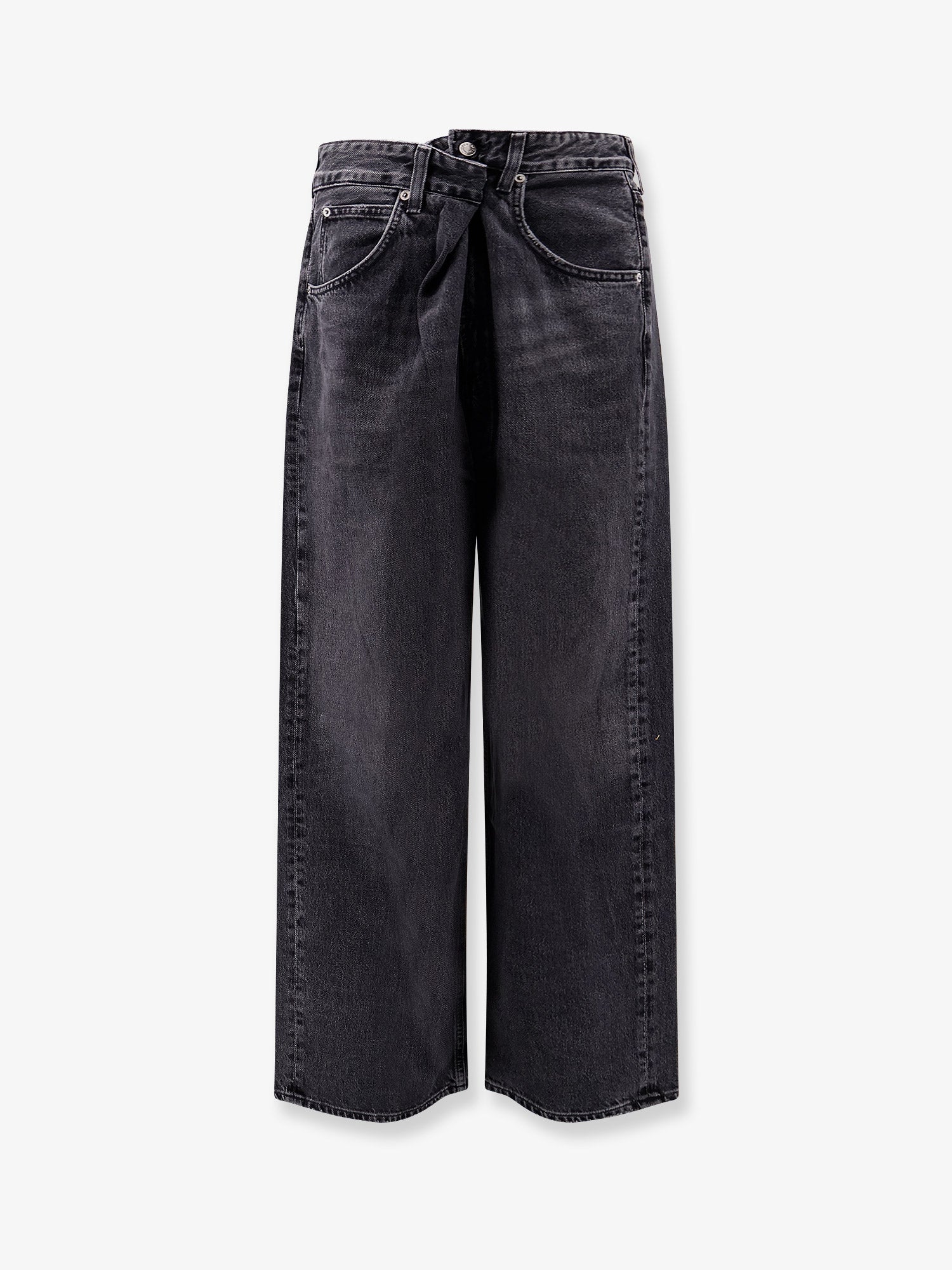 AGOLDE Vana Fold Jean regenerative black denim trousers