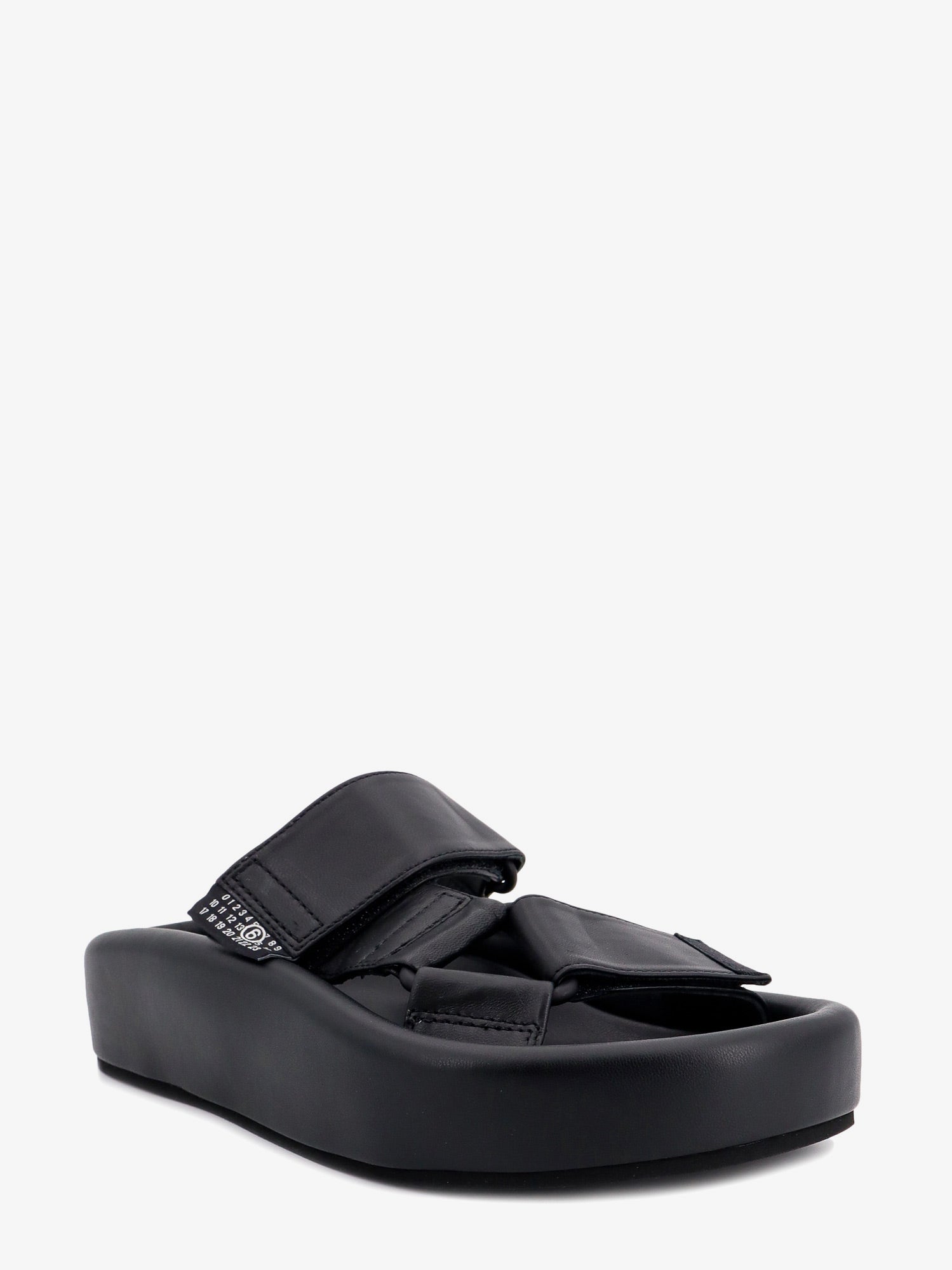 MM6 Maison Margiela Slip-on leather sandals with maxi plateau, view 2