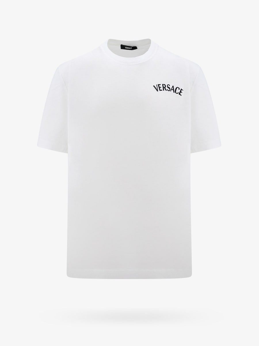 Versace Cotton jersey t-shirt with logo embroidery