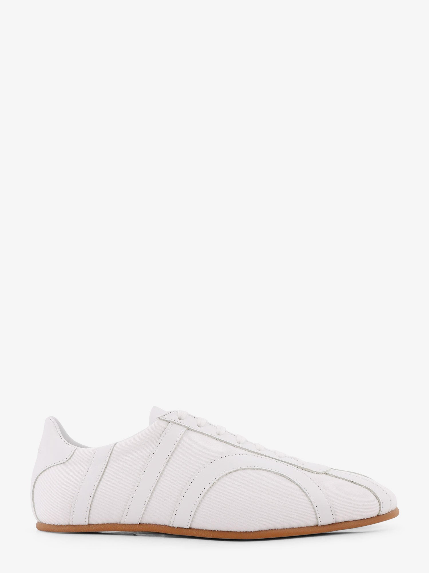 Toteme Canvas low-top sneakers with leather profiles