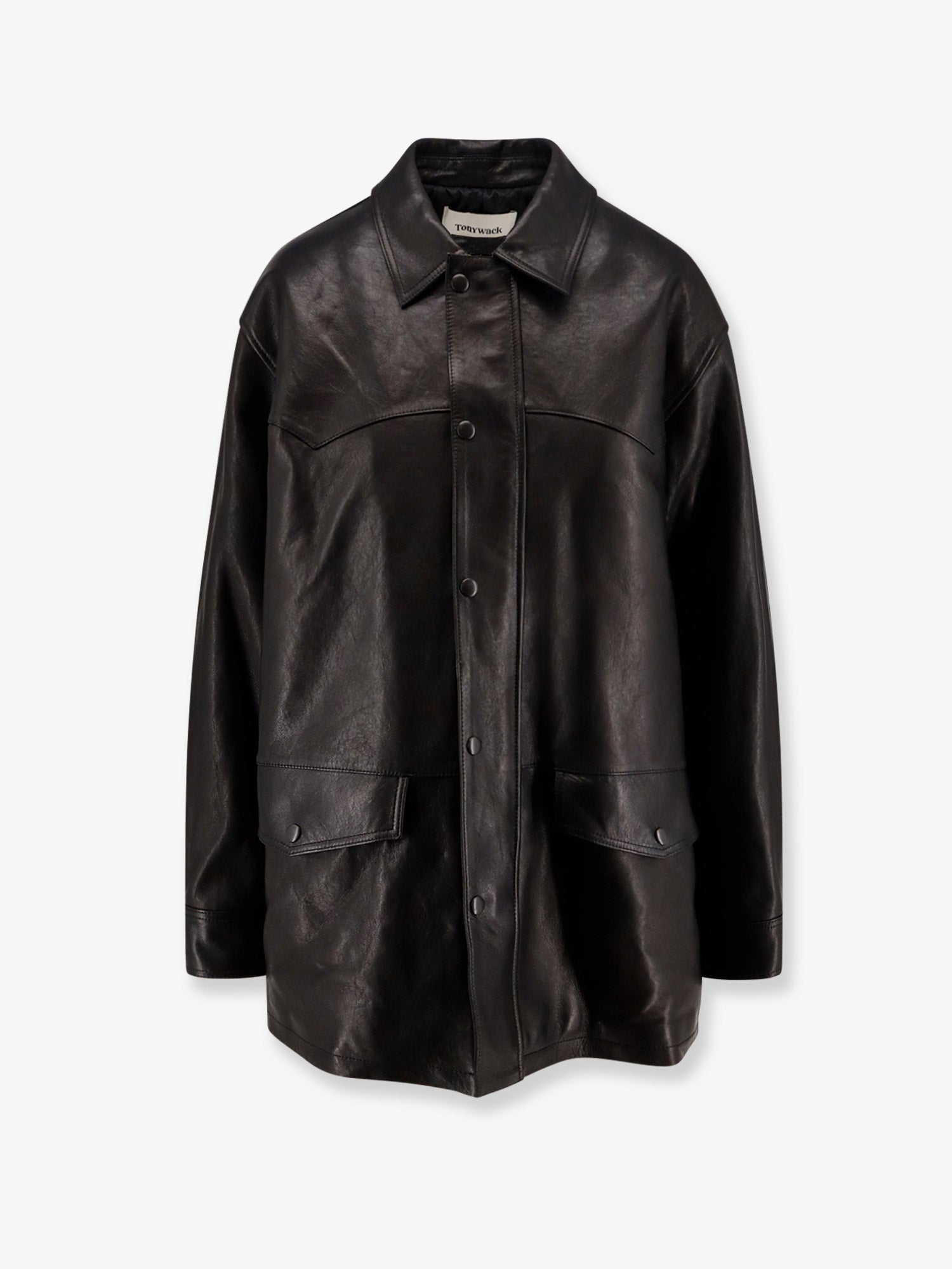 TONYWACK Long padded leather Unisex jacket