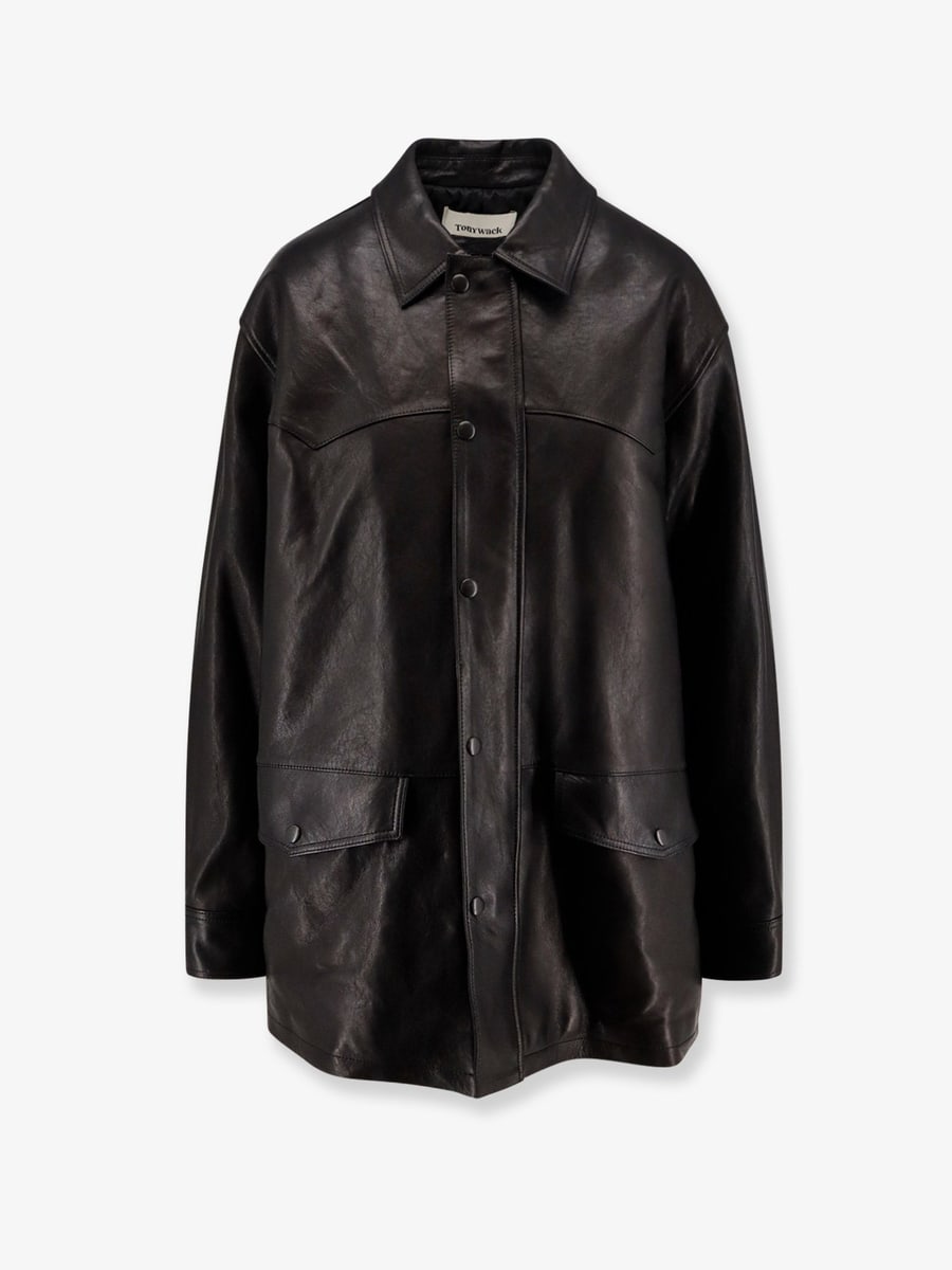 TONYWACK Long padded leather Unisex jacket