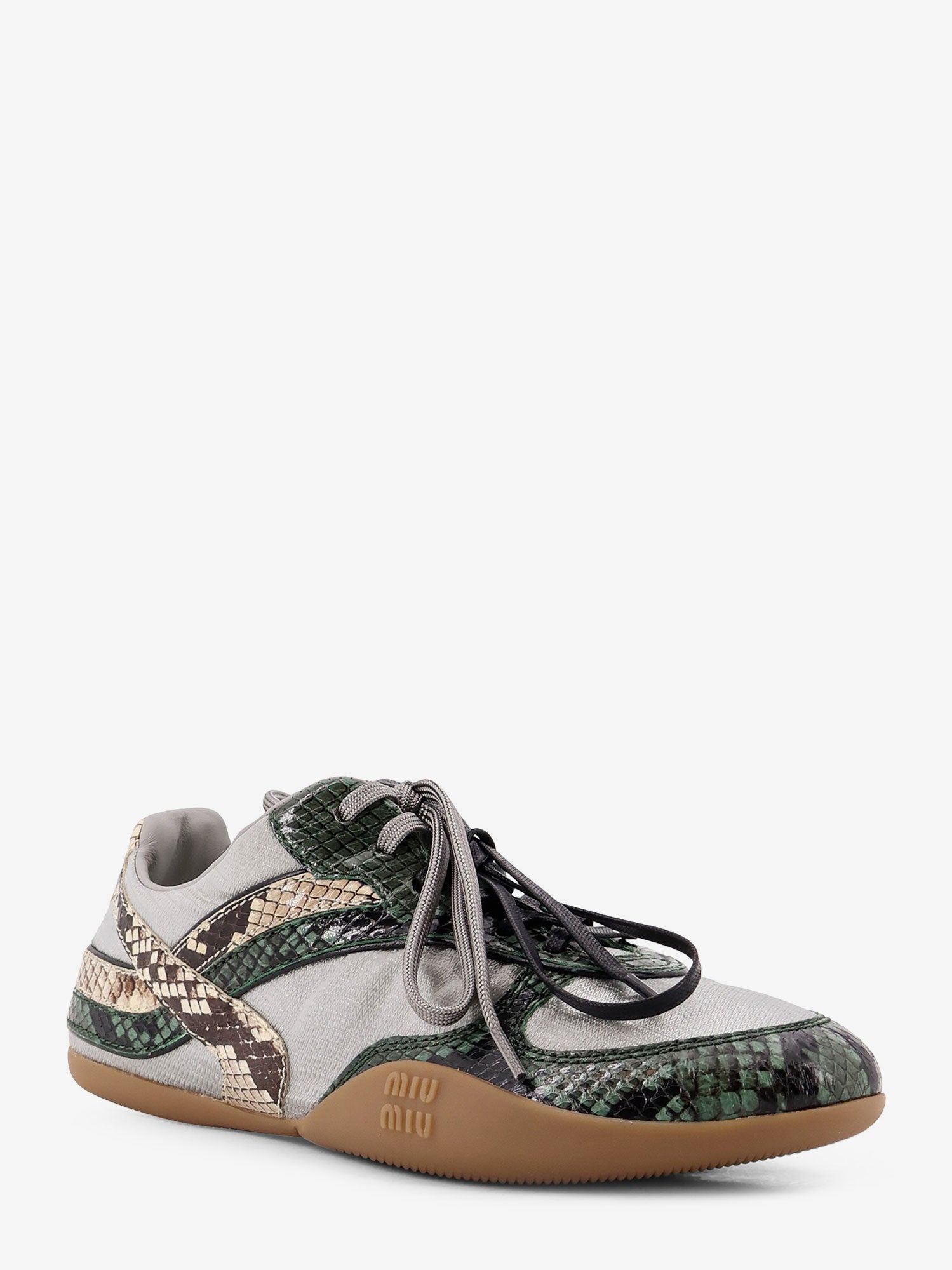 Miu Miu Gymnasium technical fabric and python-print Aisley sneakers, view 2