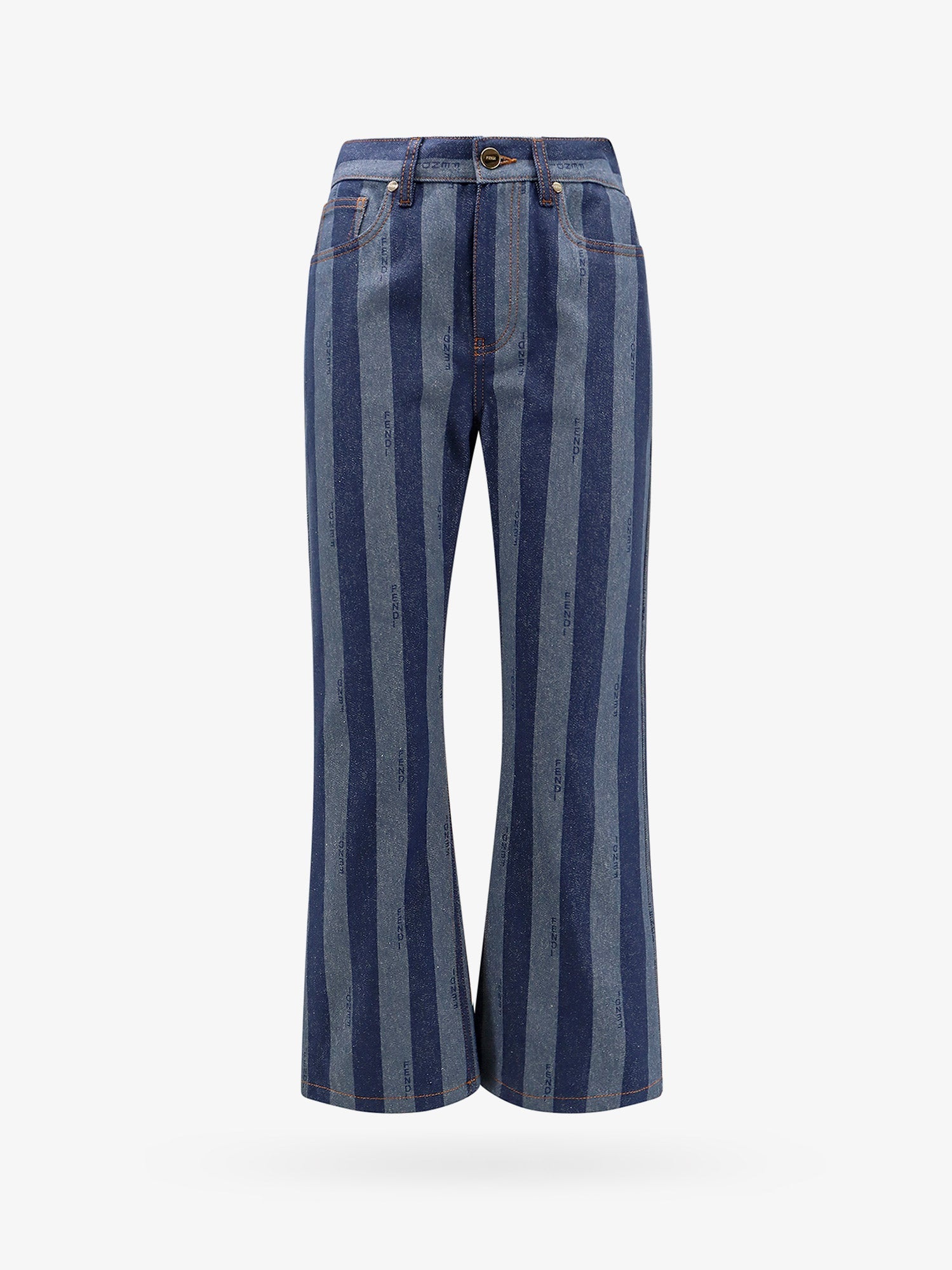 Fendi Cotton jeans with pequin stripes