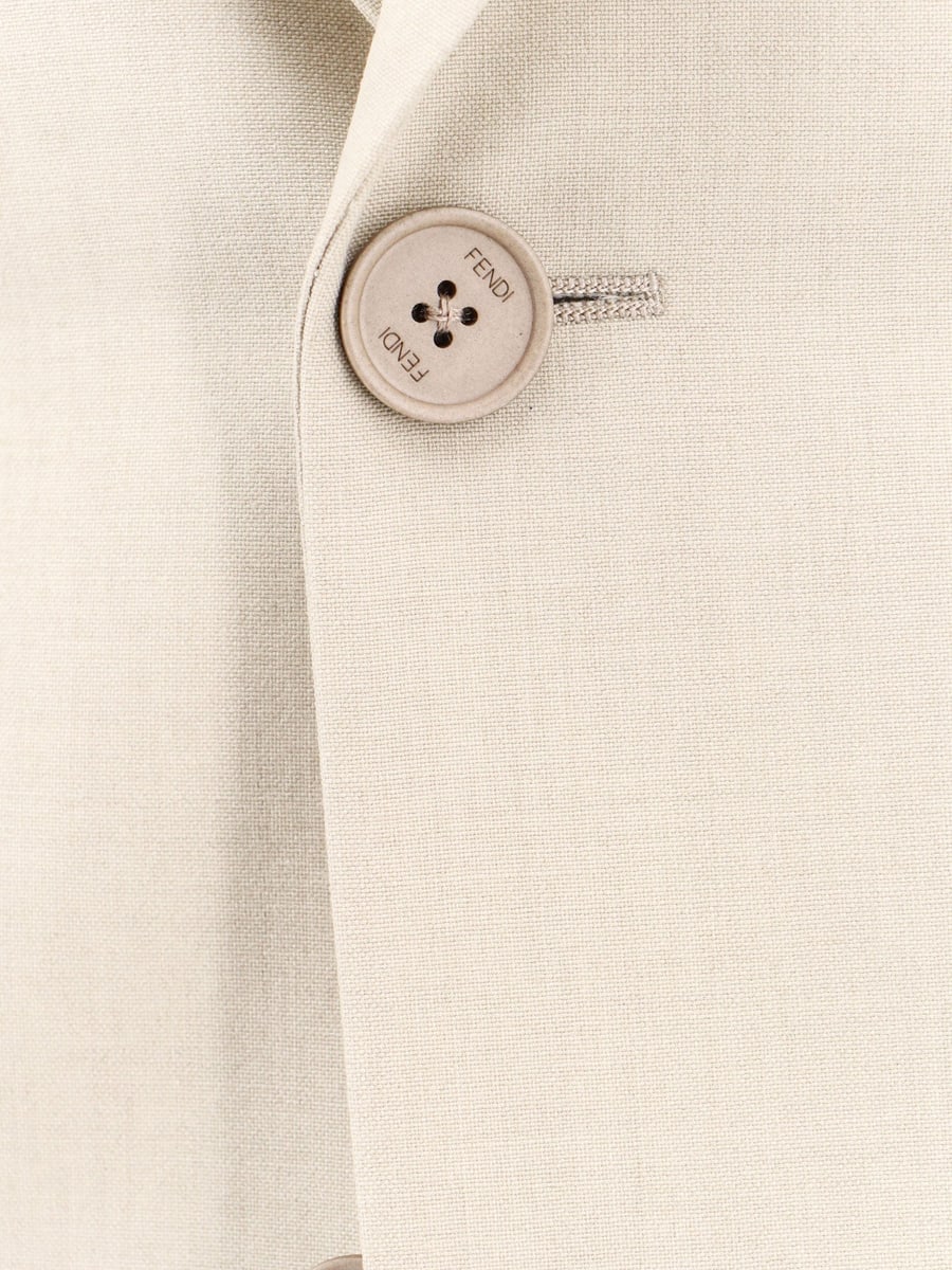 Fendi Virgin wool blazer with logoed buttons, view 5