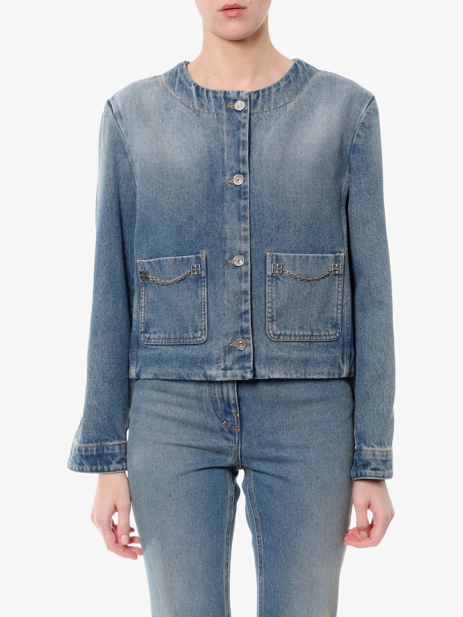 Givenchy Denim jacket with metal 4g chain, view 3