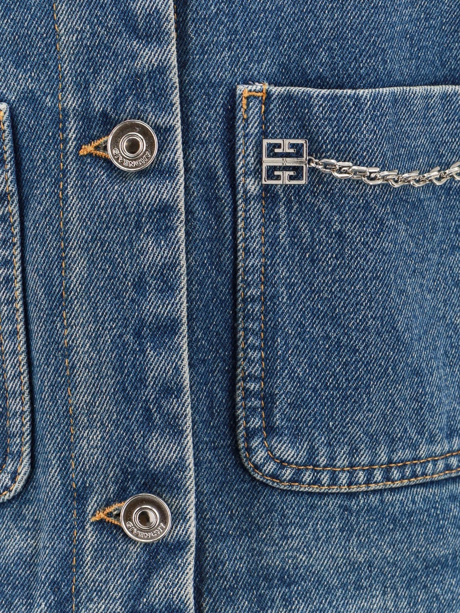 Givenchy Denim jacket with metal 4g chain, view 5