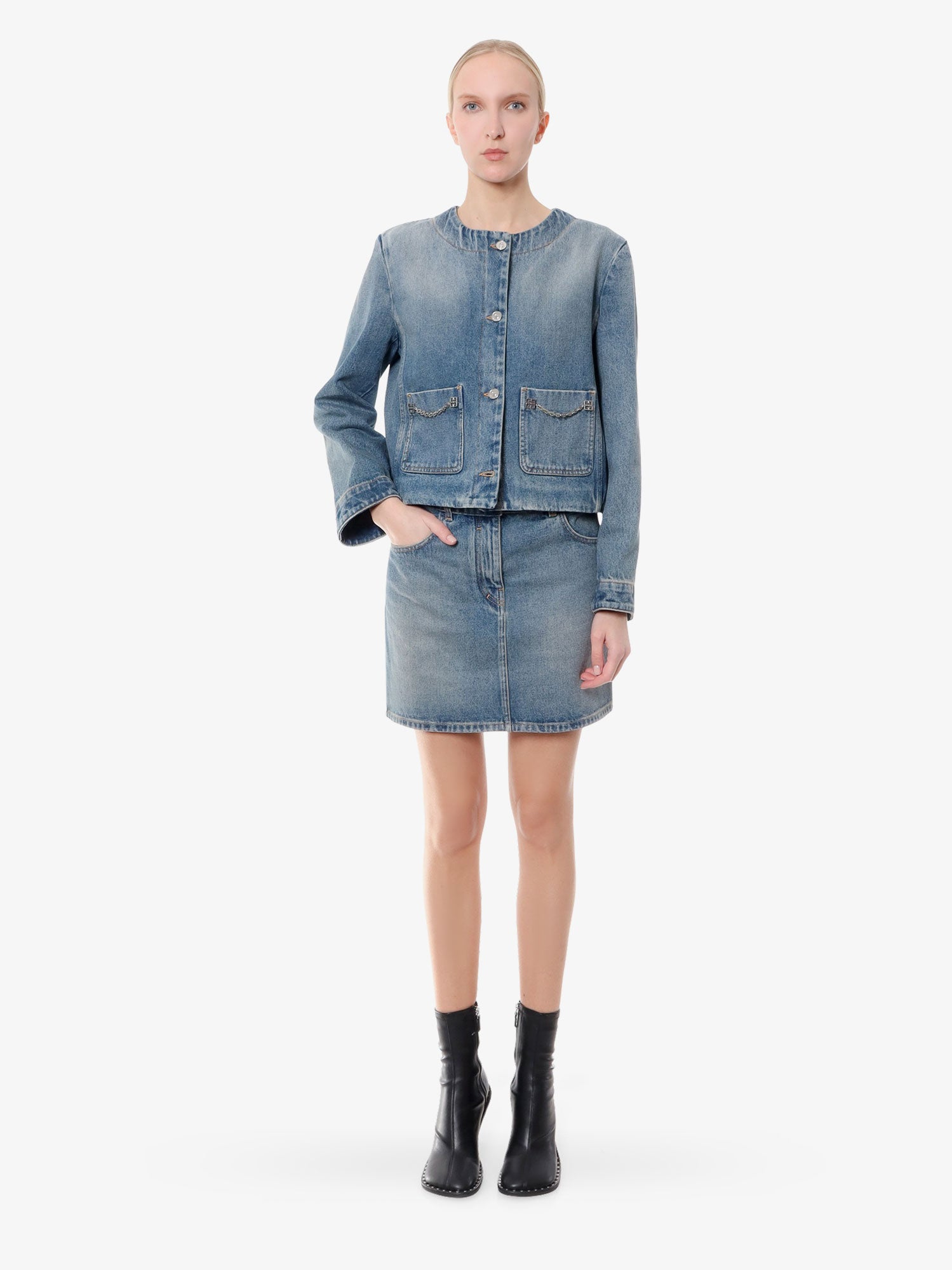 Givenchy Denim skirt with 4g chain, view 2
