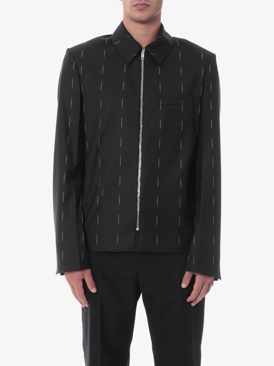 Givenchy Wool blazer with all-over logo print, view 3