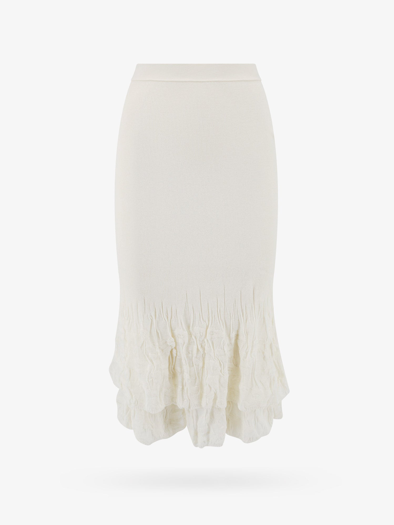 Bottega Veneta 2 in 1 cotton blend skirt with floral embroidery