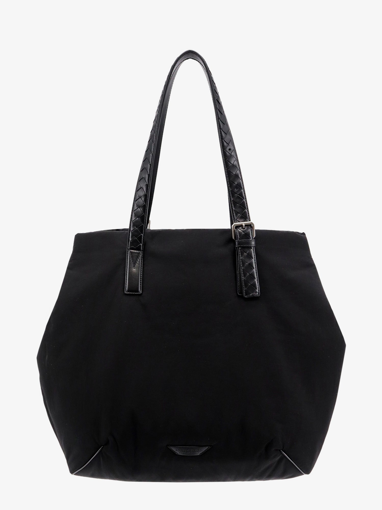 Bottega Veneta Padded nylon shoulder bag with logo patch