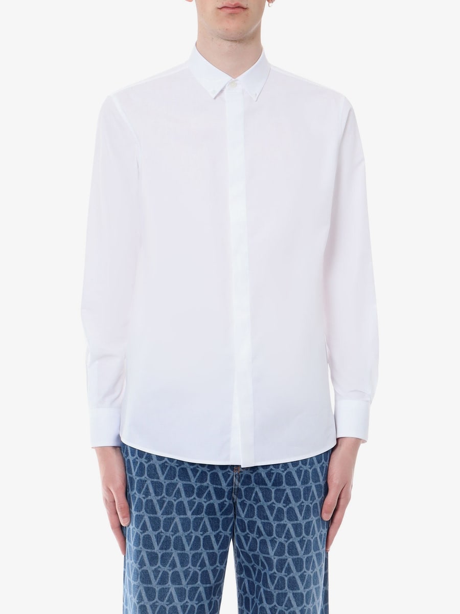 VALENTINO Cotton shirt with rockstud untitled studs, view 3