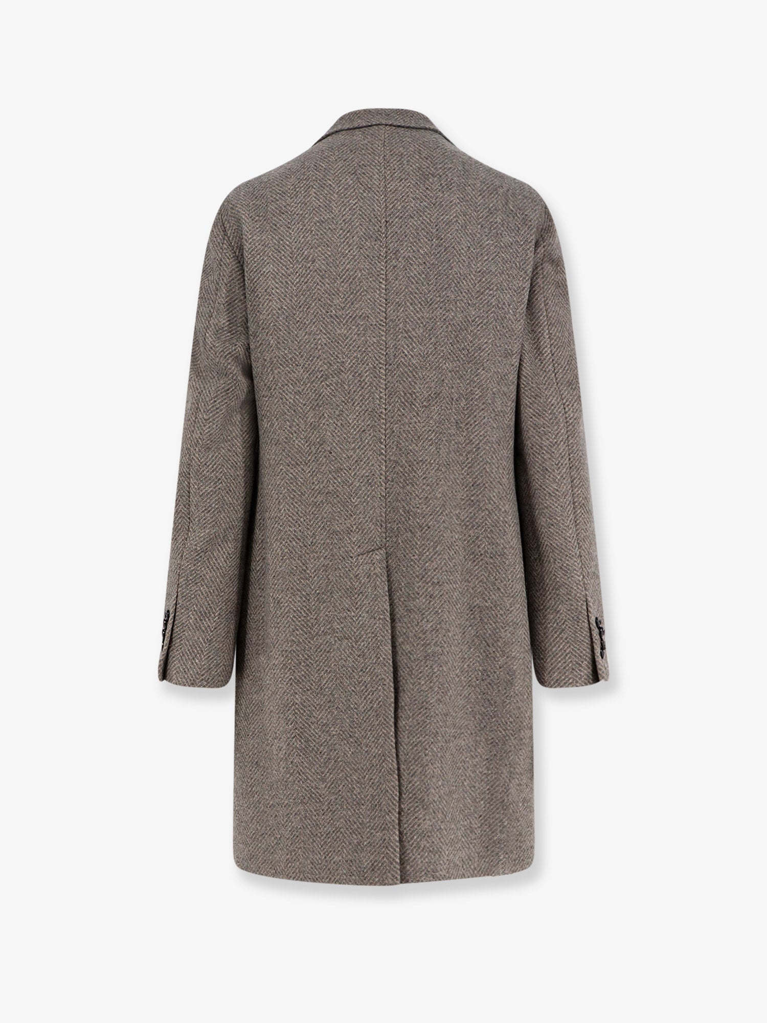 Tagliatore Herringbone virgin wool and cashmere coat, view 2