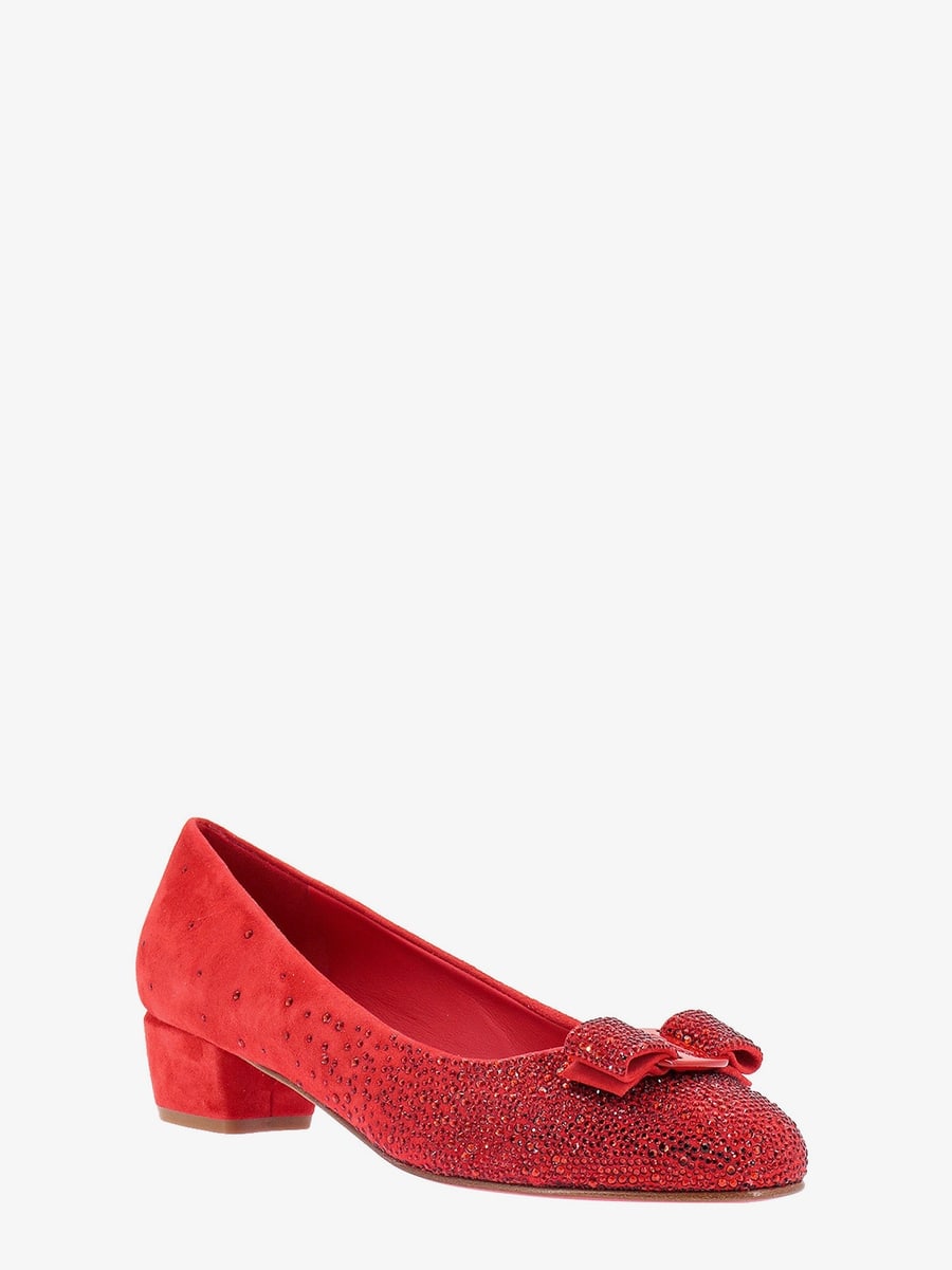 Ferragamo Suede décolleté with rhinestone detail, view 2