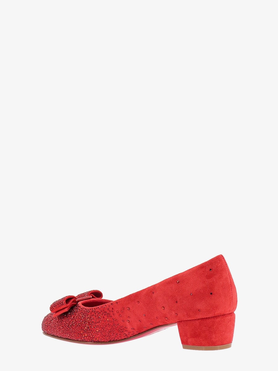 Ferragamo Suede décolleté with rhinestone detail, view 3
