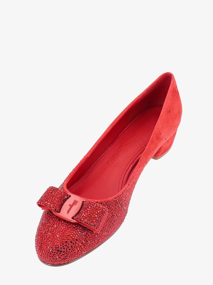 Ferragamo Suede décolleté with rhinestone detail, view 4