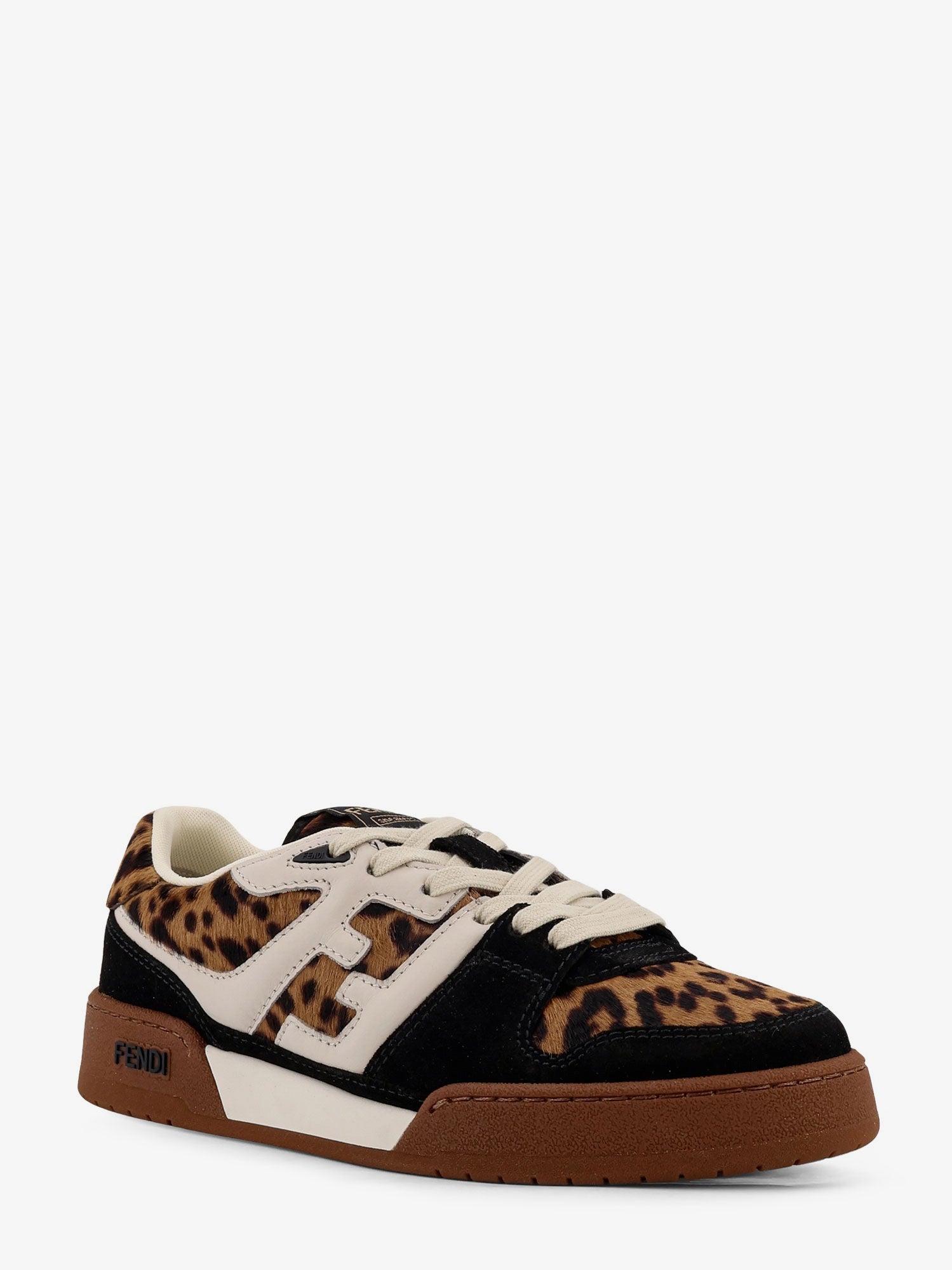 Fendi Fendi Match suede and pony skin low-top sneakers, view 2