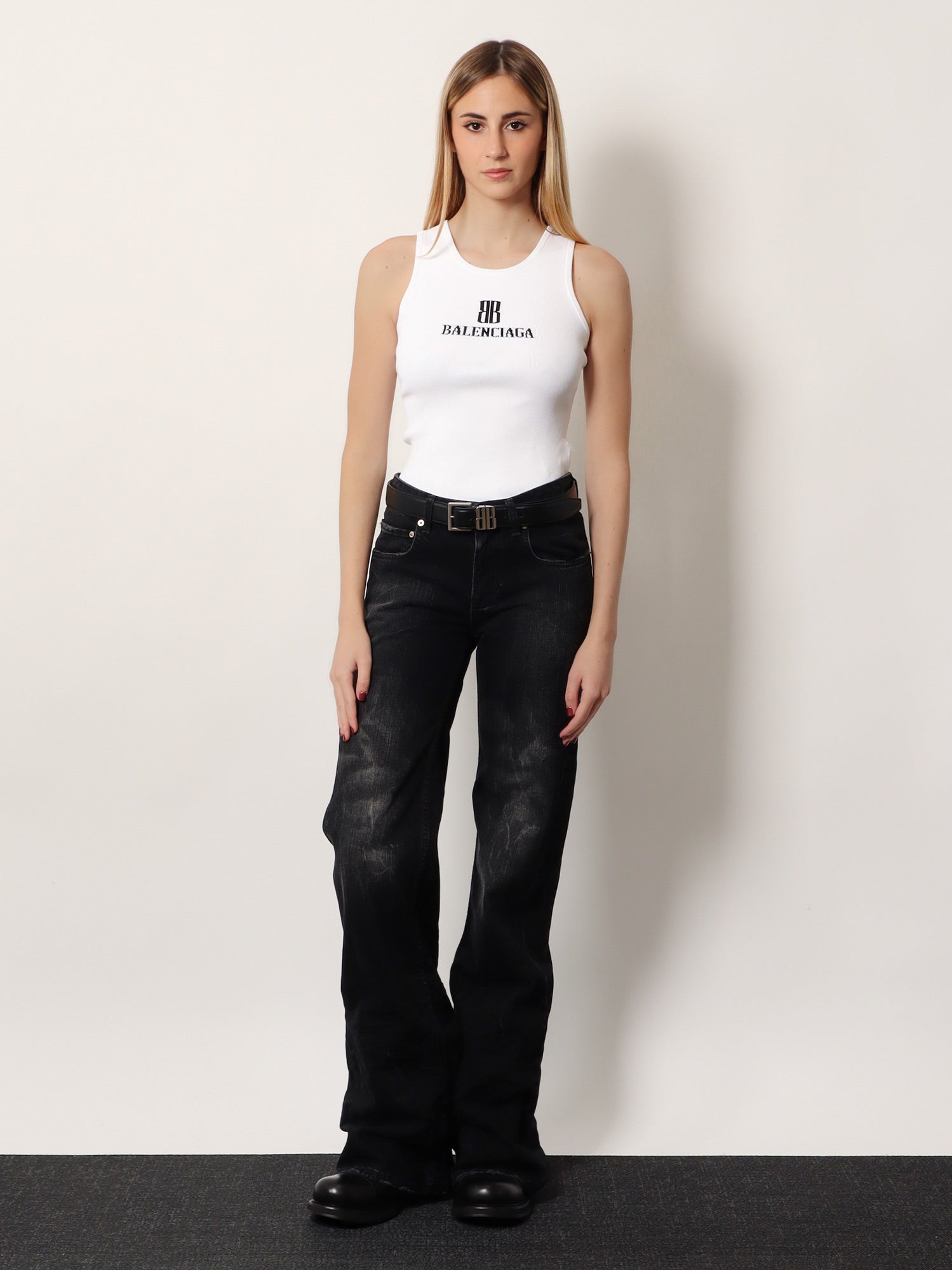 Balenciaga Wide Leg black denim trousers, view 2