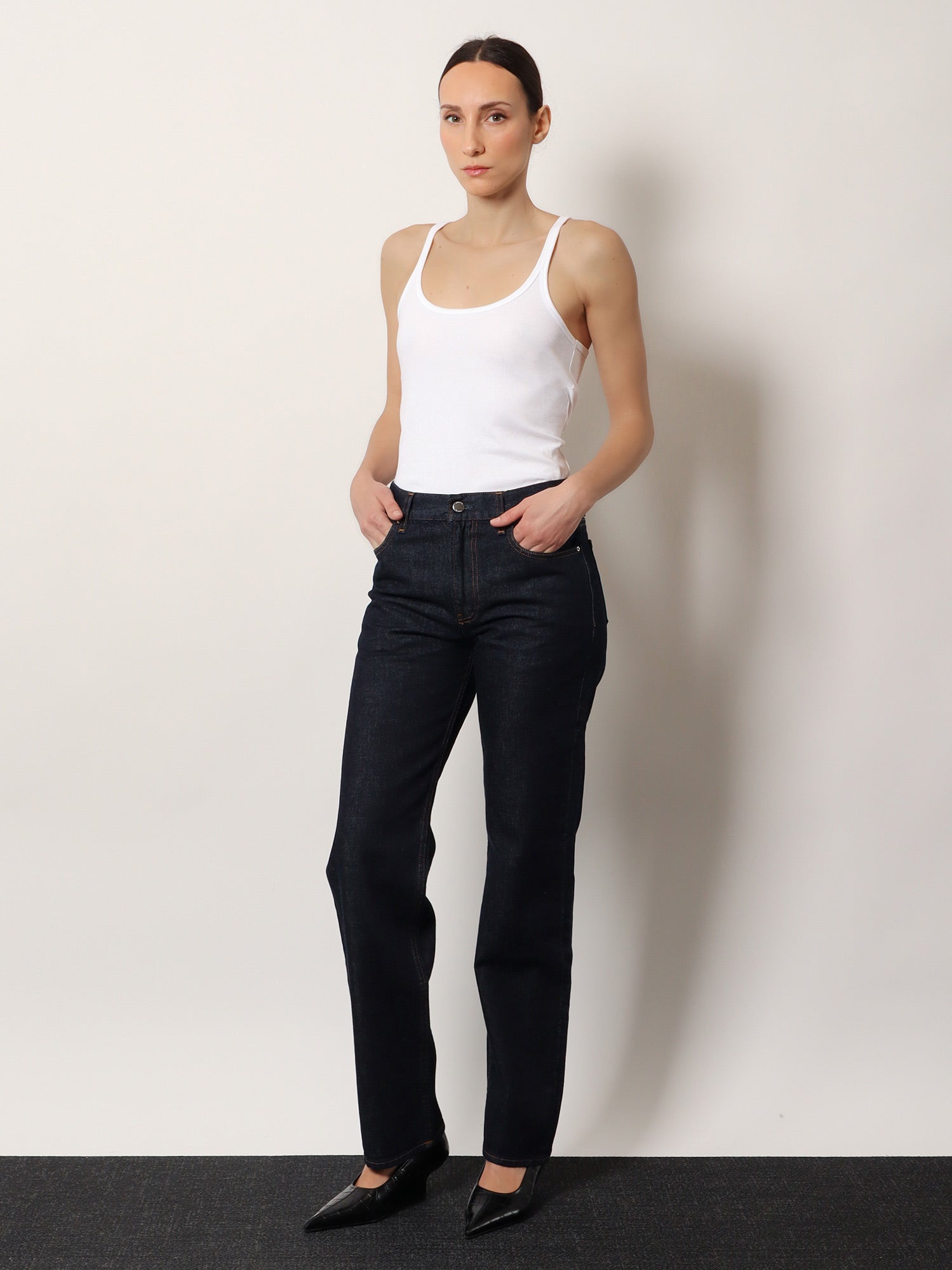 Toteme Low straight denim jeans, view 2