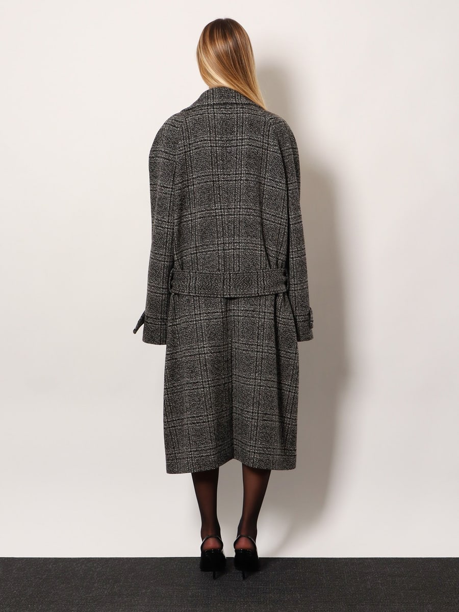 Balenciaga One Layer raglan wool coat, view 3