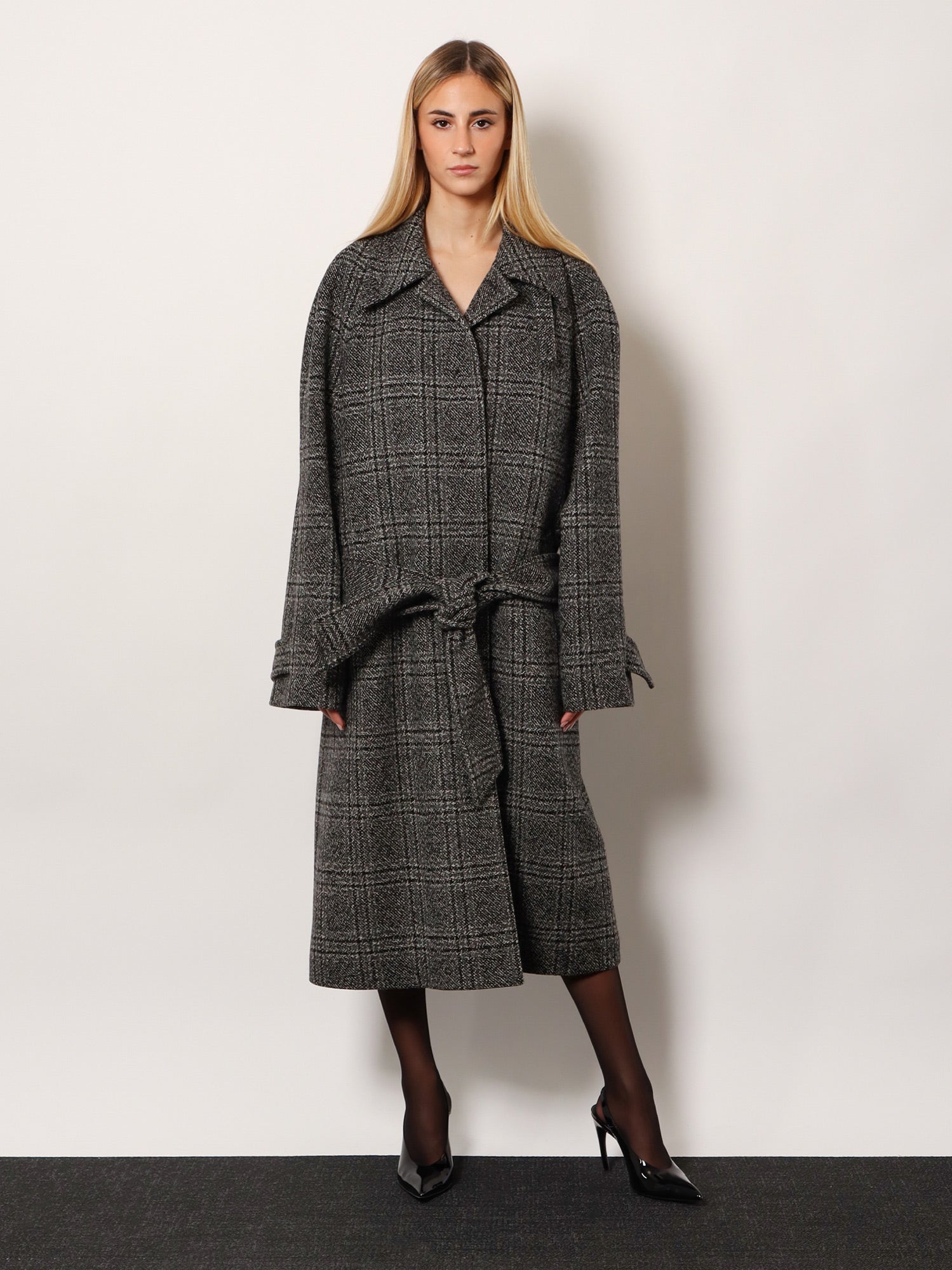 Balenciaga One Layer raglan wool coat, view 2
