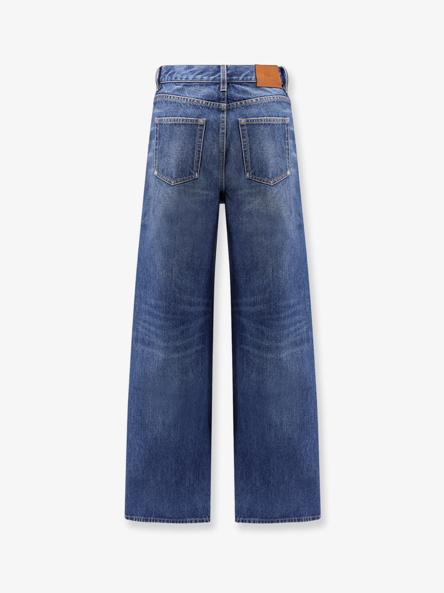 Chloé Jeans with leather logo tag, view 2
