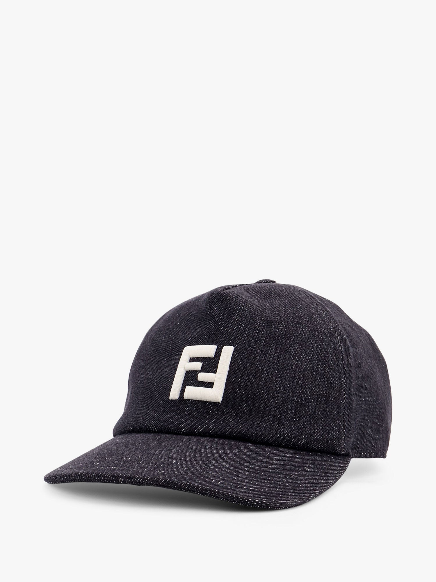 Fendi Denim baseball hat with logo embroidery, view 2