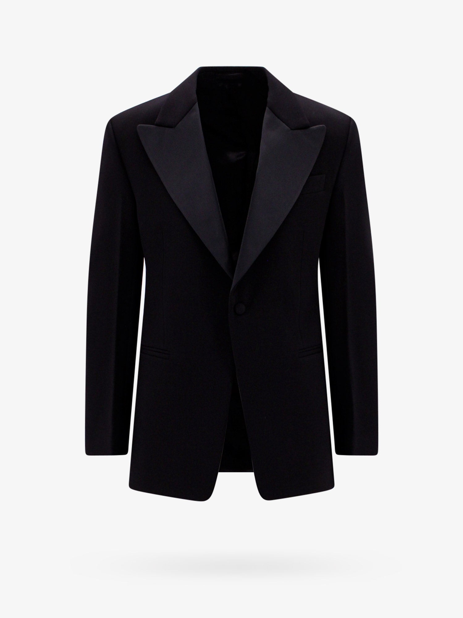 Ferragamo Wool blazer with satin profiles
