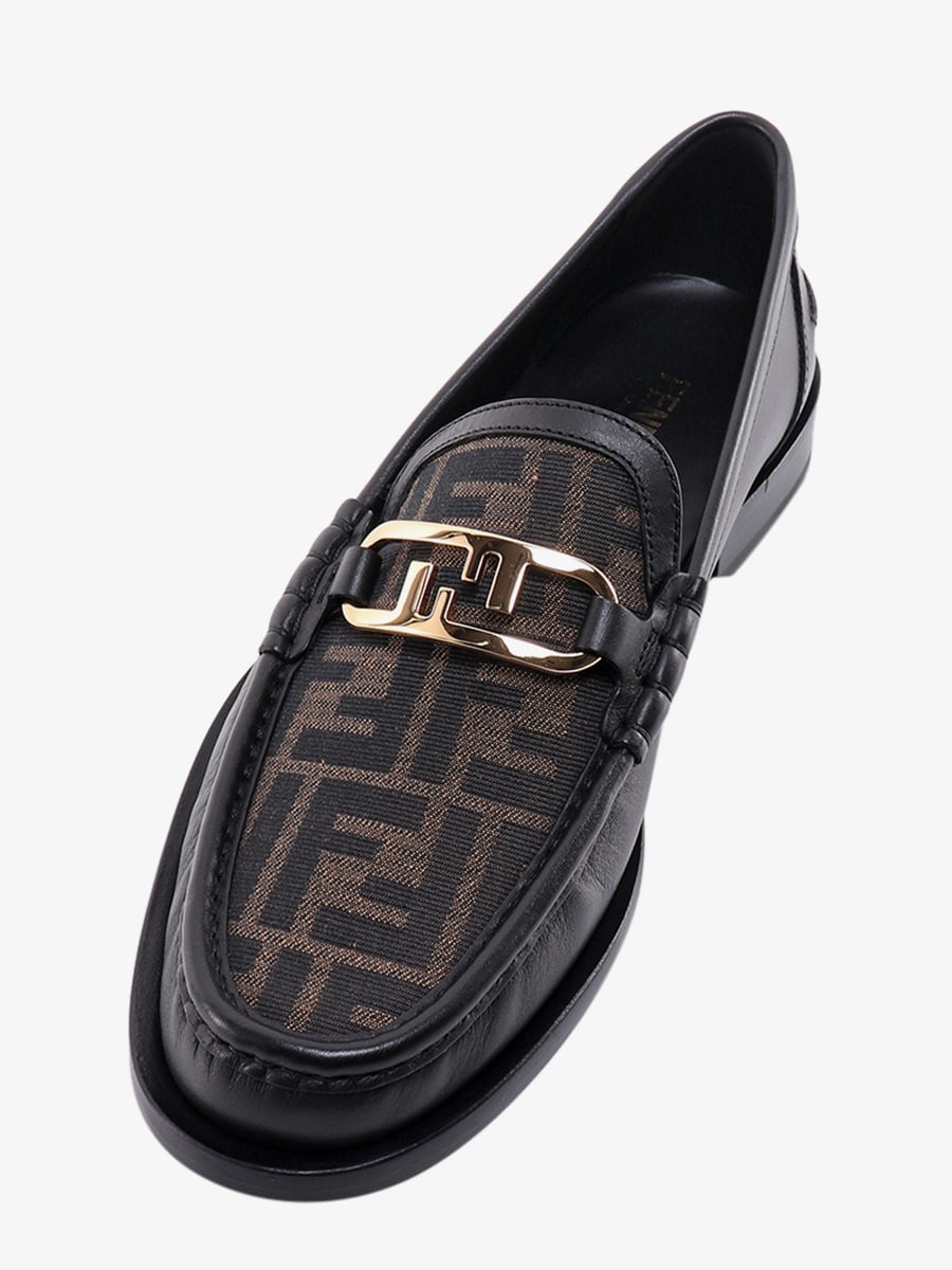 Fendi Fendi O' Lock leather loafer with FF insert, view 5