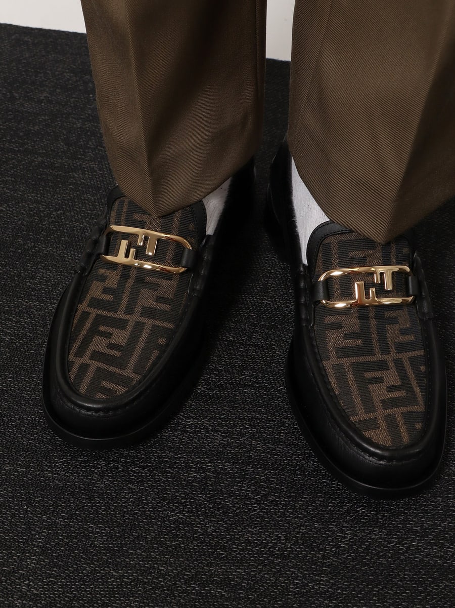 Fendi Fendi O' Lock leather loafer with FF insert, view 6