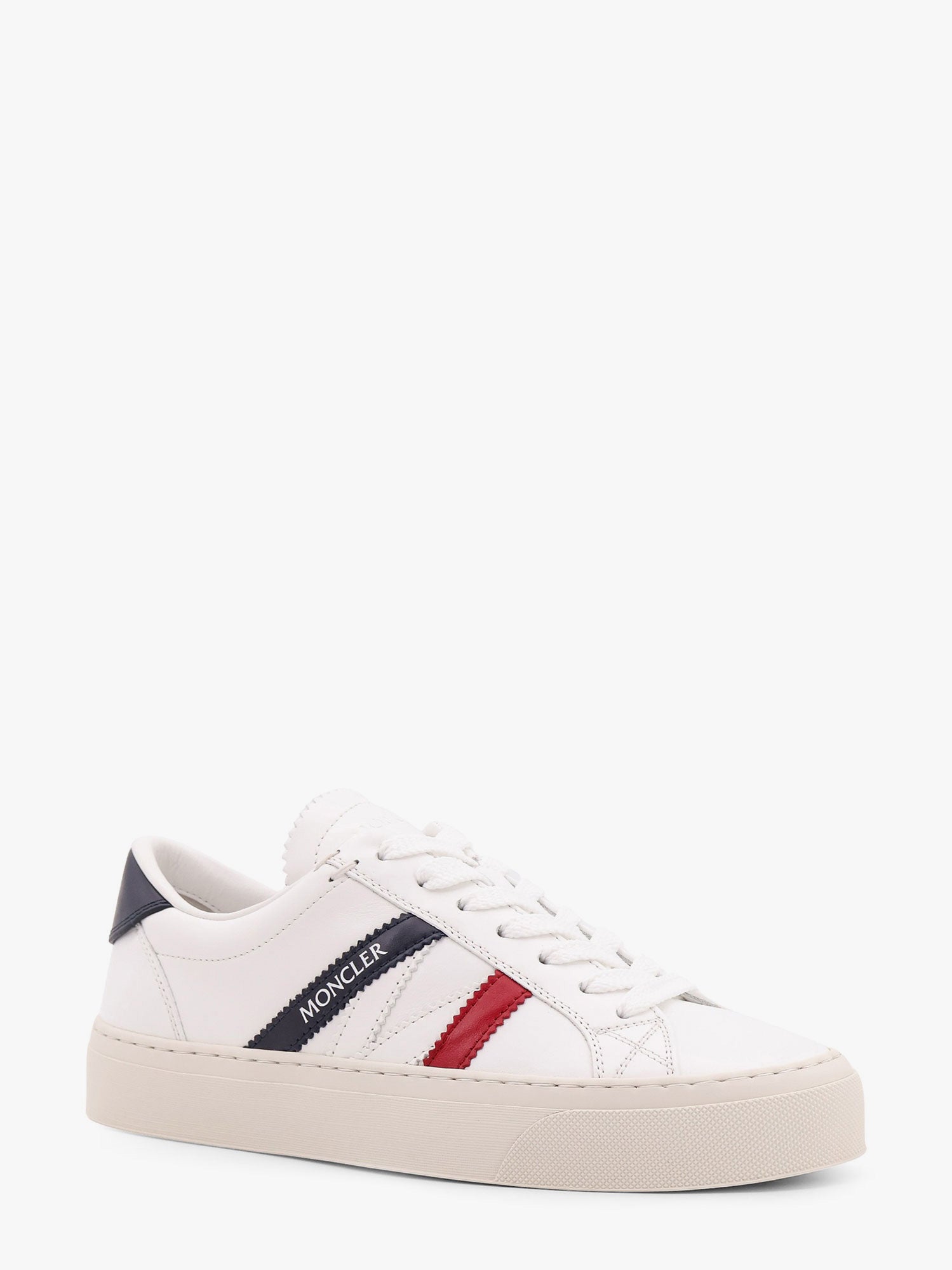 Moncler Monaco2 leather sneakers with logo print, view 2