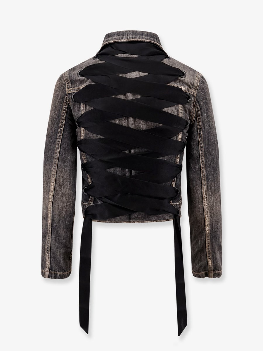 Balenciaga Denim jacket with satin laces, view 4