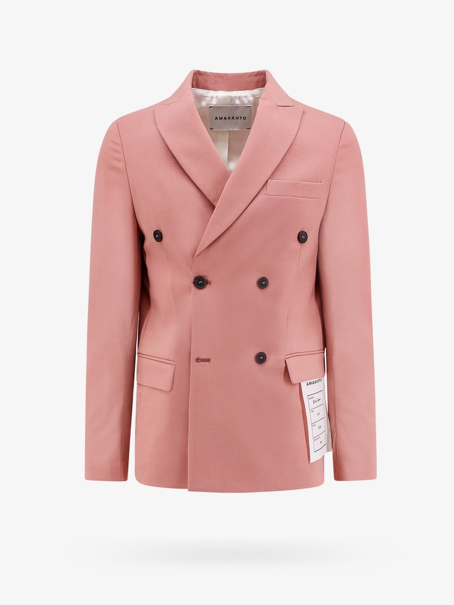 AMARANTO Wool blend blazer with logoed label