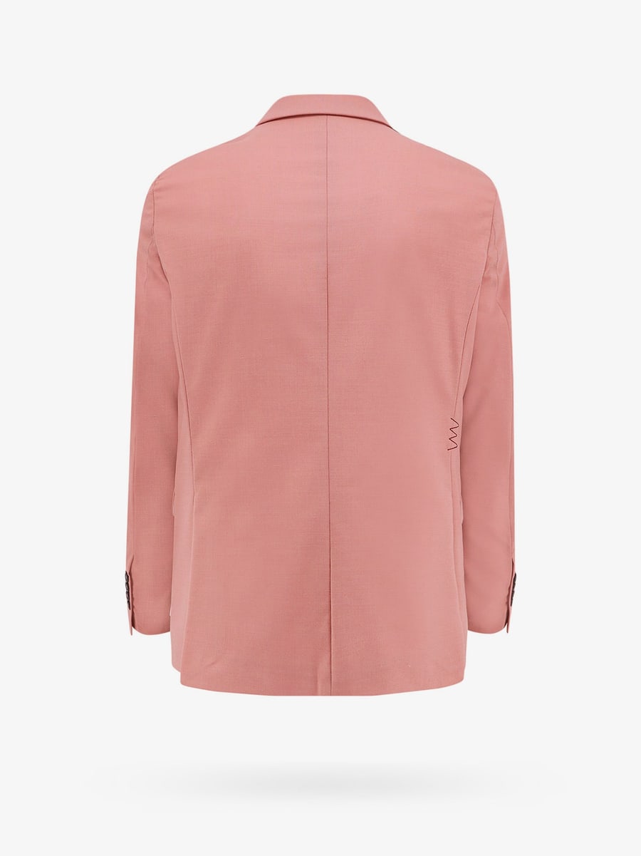 AMARANTO Wool blend blazer with logoed label, view 2