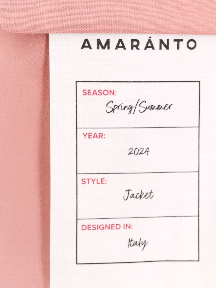 AMARANTO Wool blend blazer with logoed label, view 3