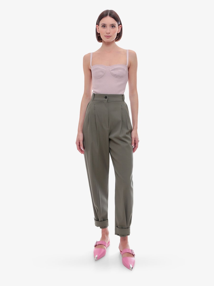 Alexander McQueen Ribbed fabric top, view 2