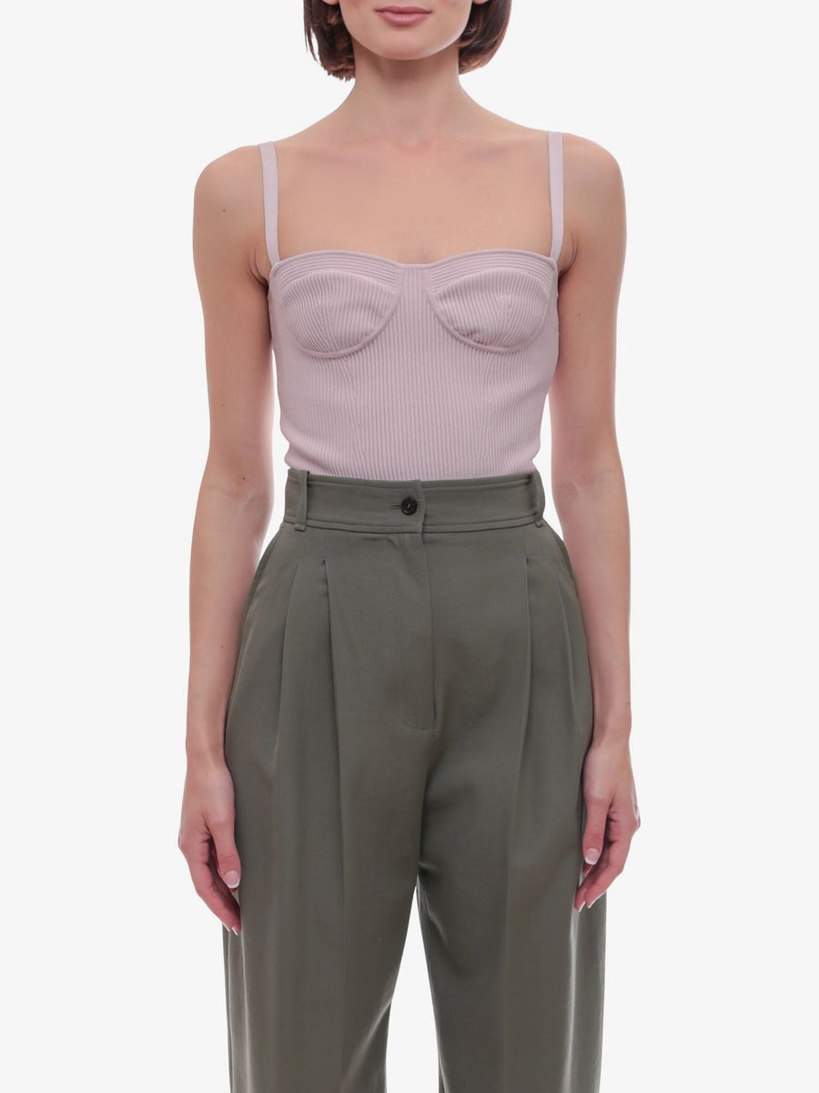 Alexander McQueen Ribbed fabric top, view 3