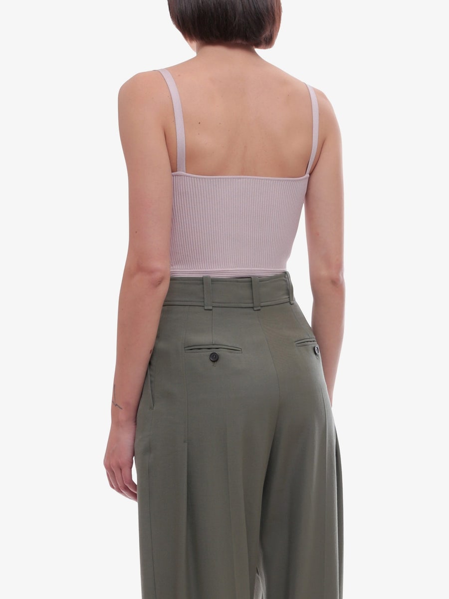 Alexander McQueen Ribbed fabric top, view 4