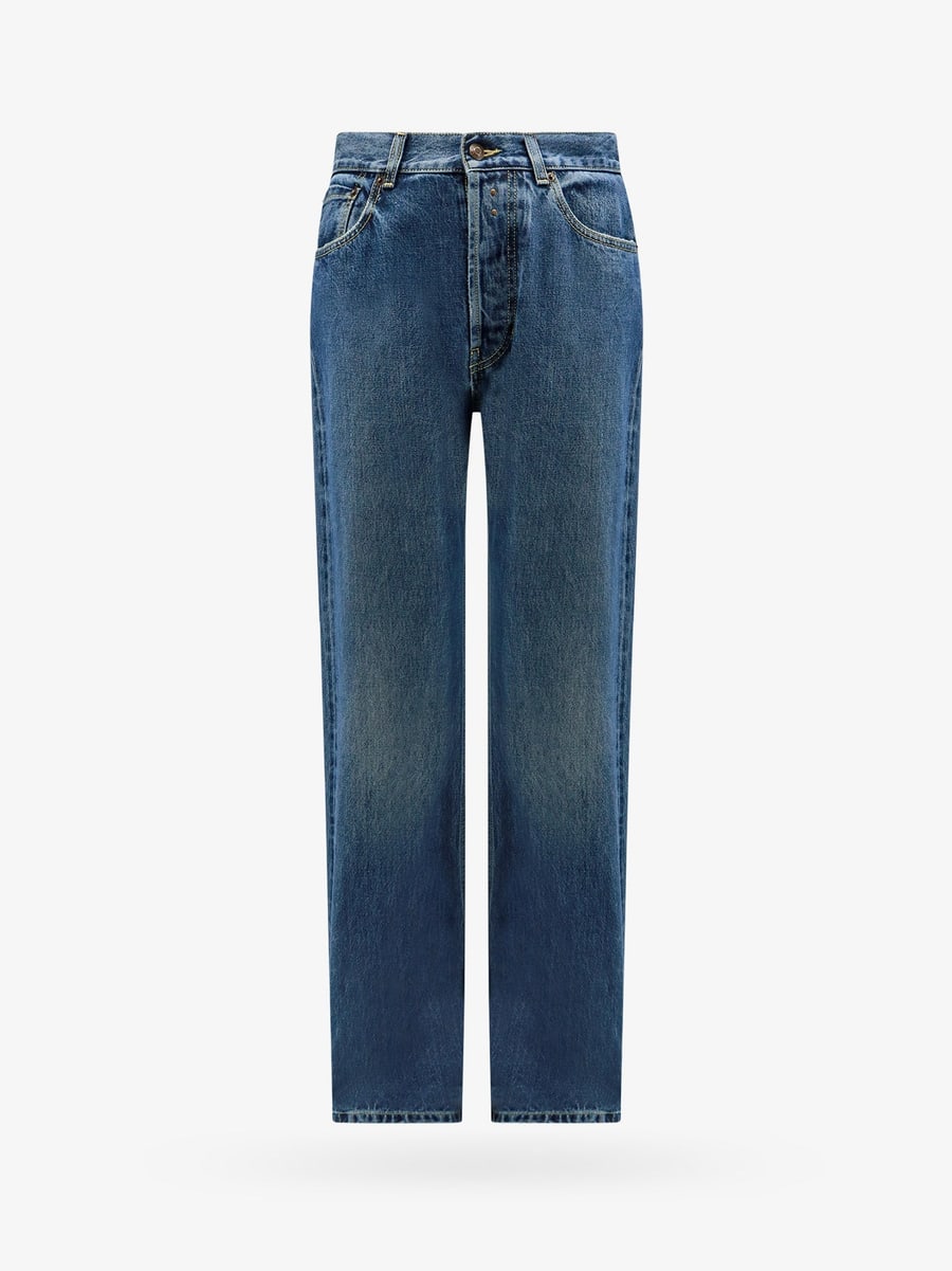 Alexander McQueen Cotton jeans with leather logo patch