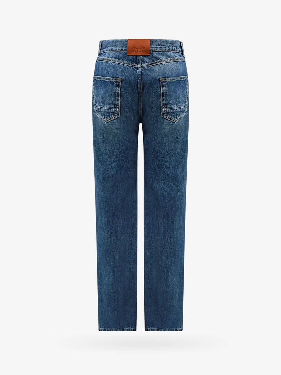 Alexander McQueen Cotton jeans with leather logo patch, view 6