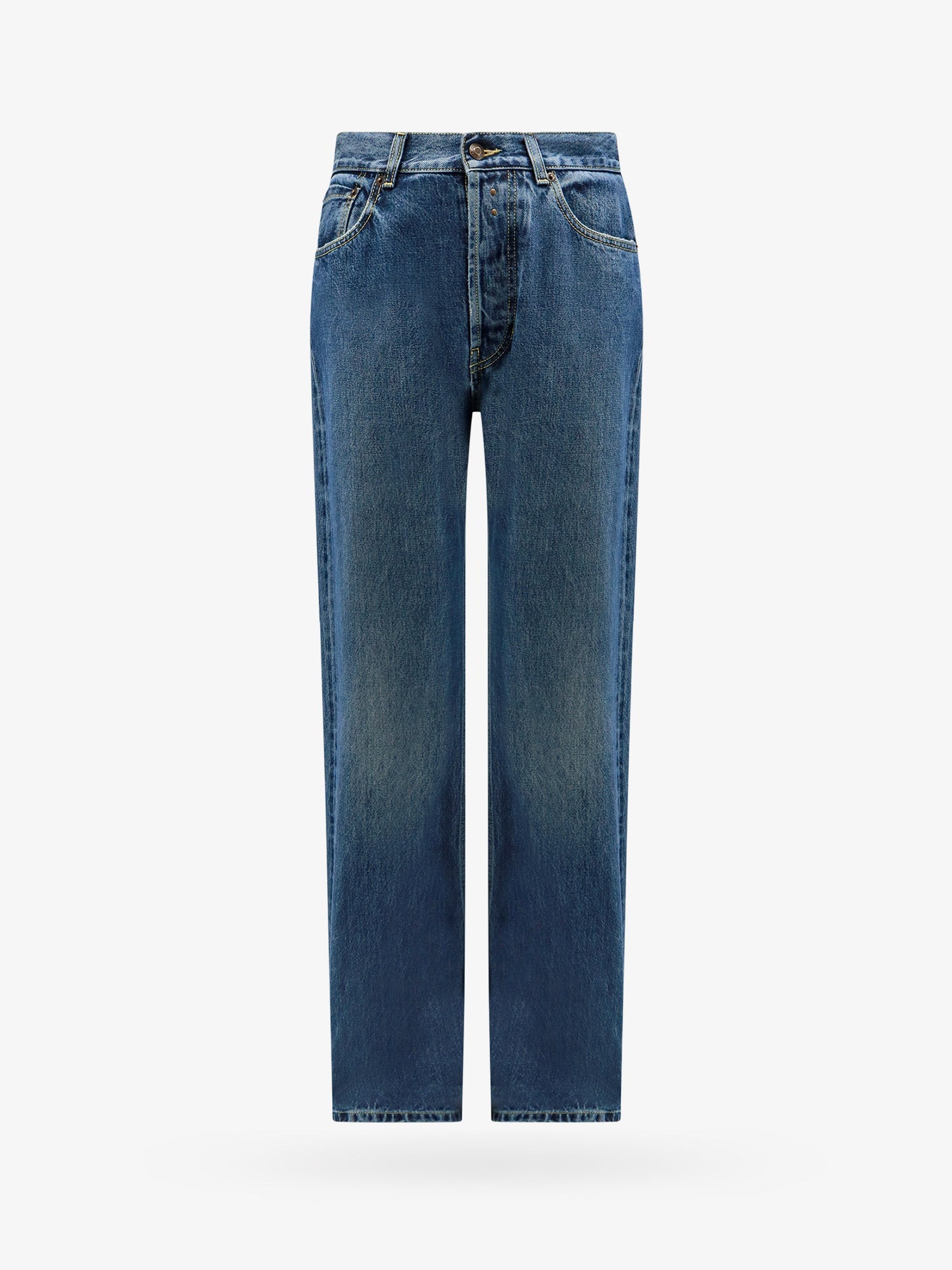 Alexander McQueen Cotton jeans with leather logo patch