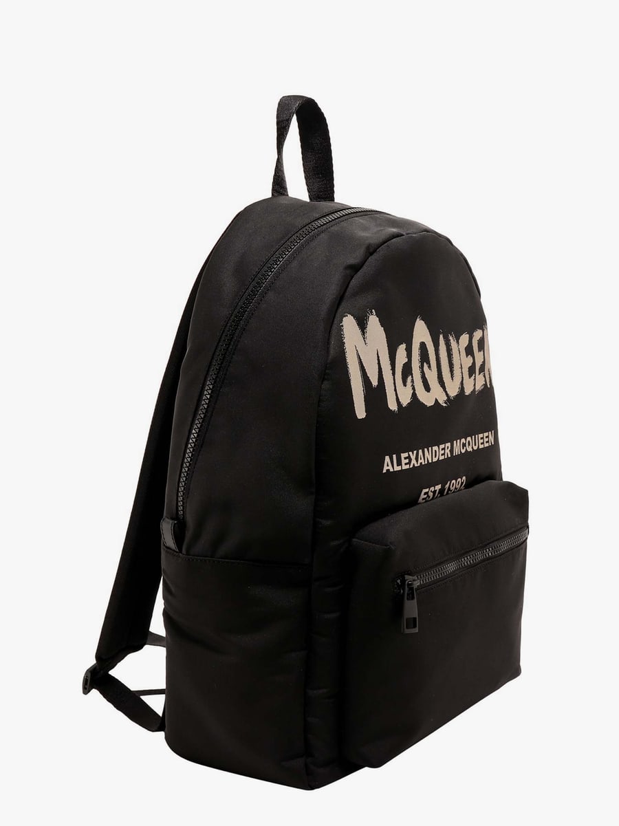 Alexander McQueen Metropolitan nylon backpack with graffiti print, view 3